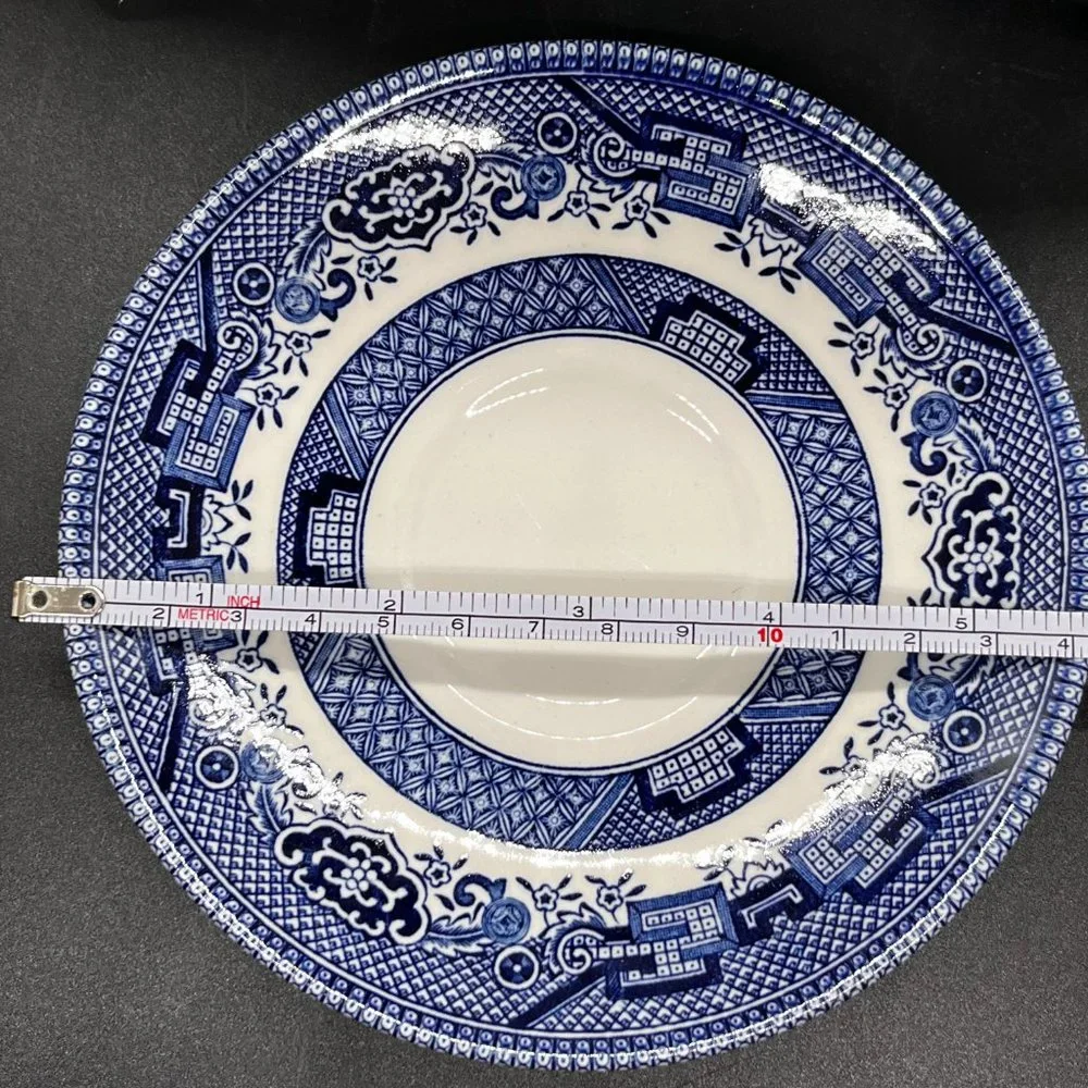 Blue Willow 3 Piece Set-Dinner Plate, Cup and Saucer by Churchill NIB